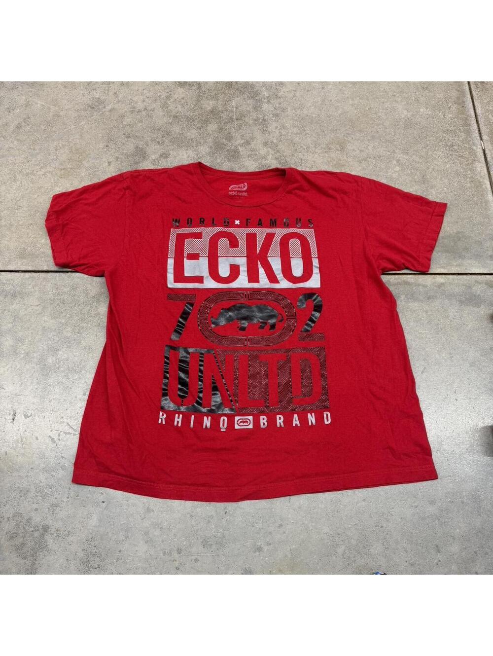 vintage ecko unltd red rhino brand big logo shirt size xxl